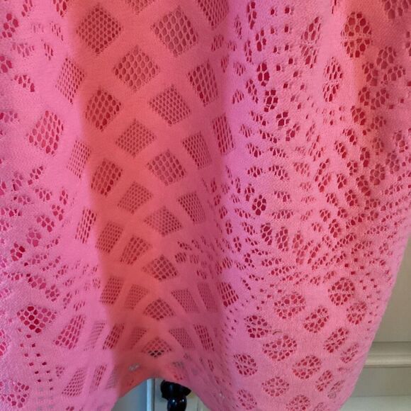 NEW Lilly Pulitzer Rayanne Halter Top Sz L Pelican Pink Pineapple Geo Lace - Picture 4 of 11